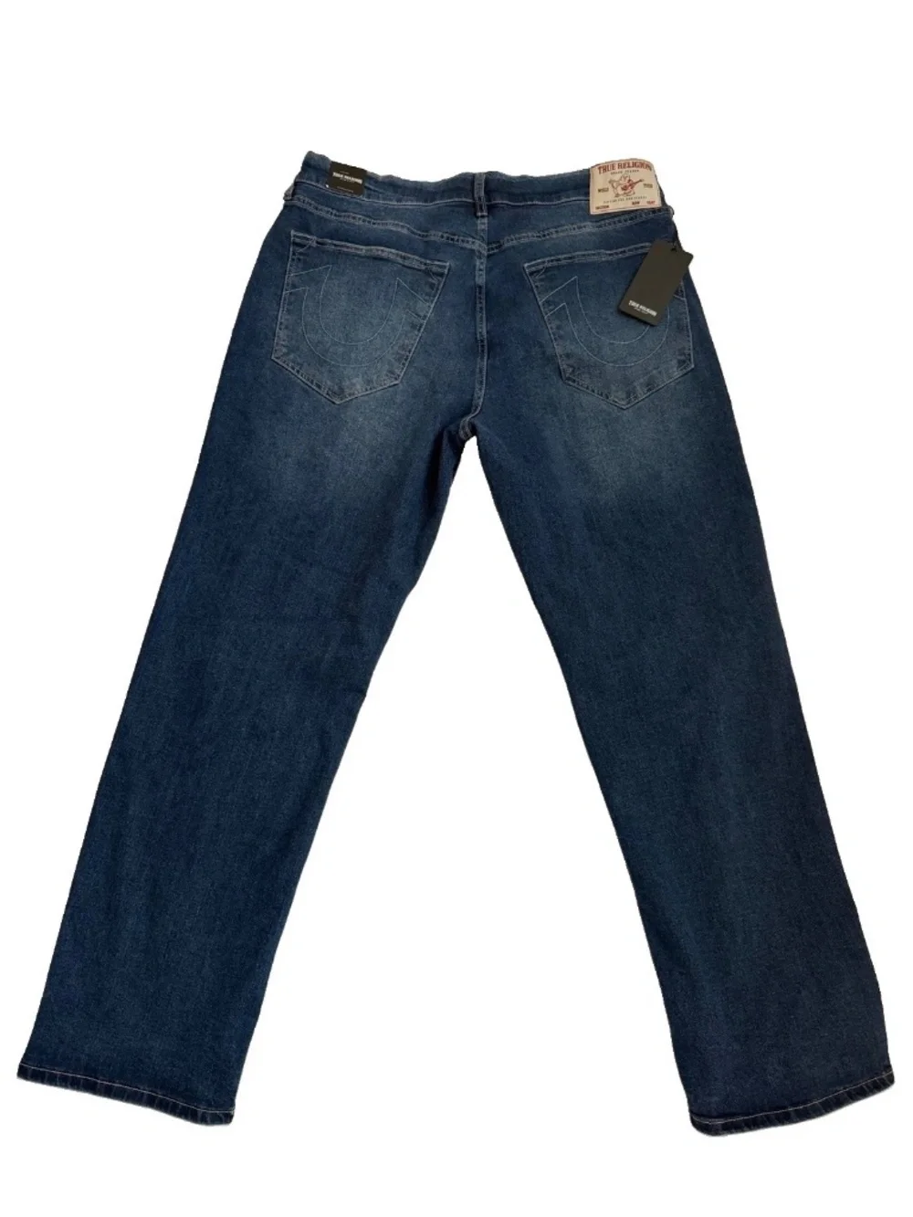 $184 True Religion Bobby Applique Baggy Jeans Mens 34x32 Medium Blaze Wash
